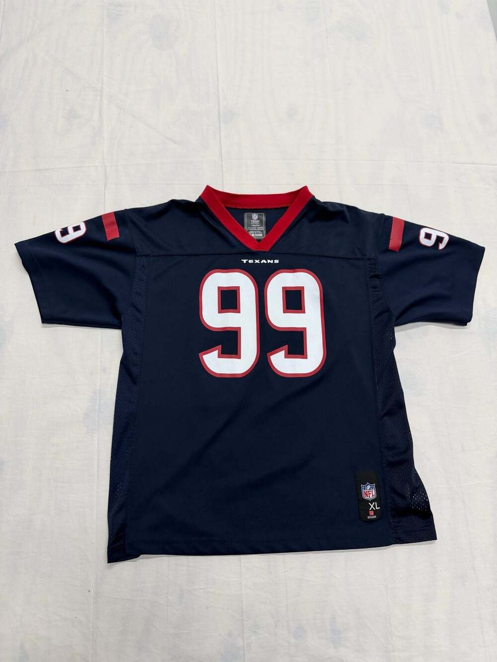 JJ Watt Houston Texans NFL Team Apparel Youth XL 18/20 Blue Jersey #99